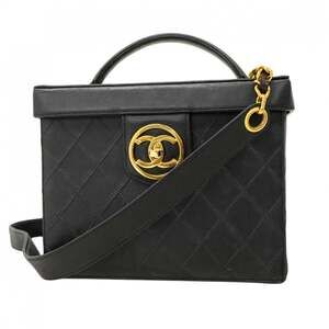 CHANEL Black Leather Vanity Bag
